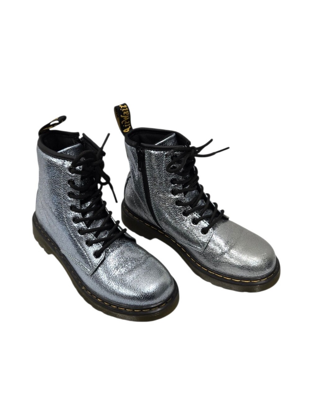NWOT Dr. Martens 1460 J Crinkle Metallic Boots in Teal